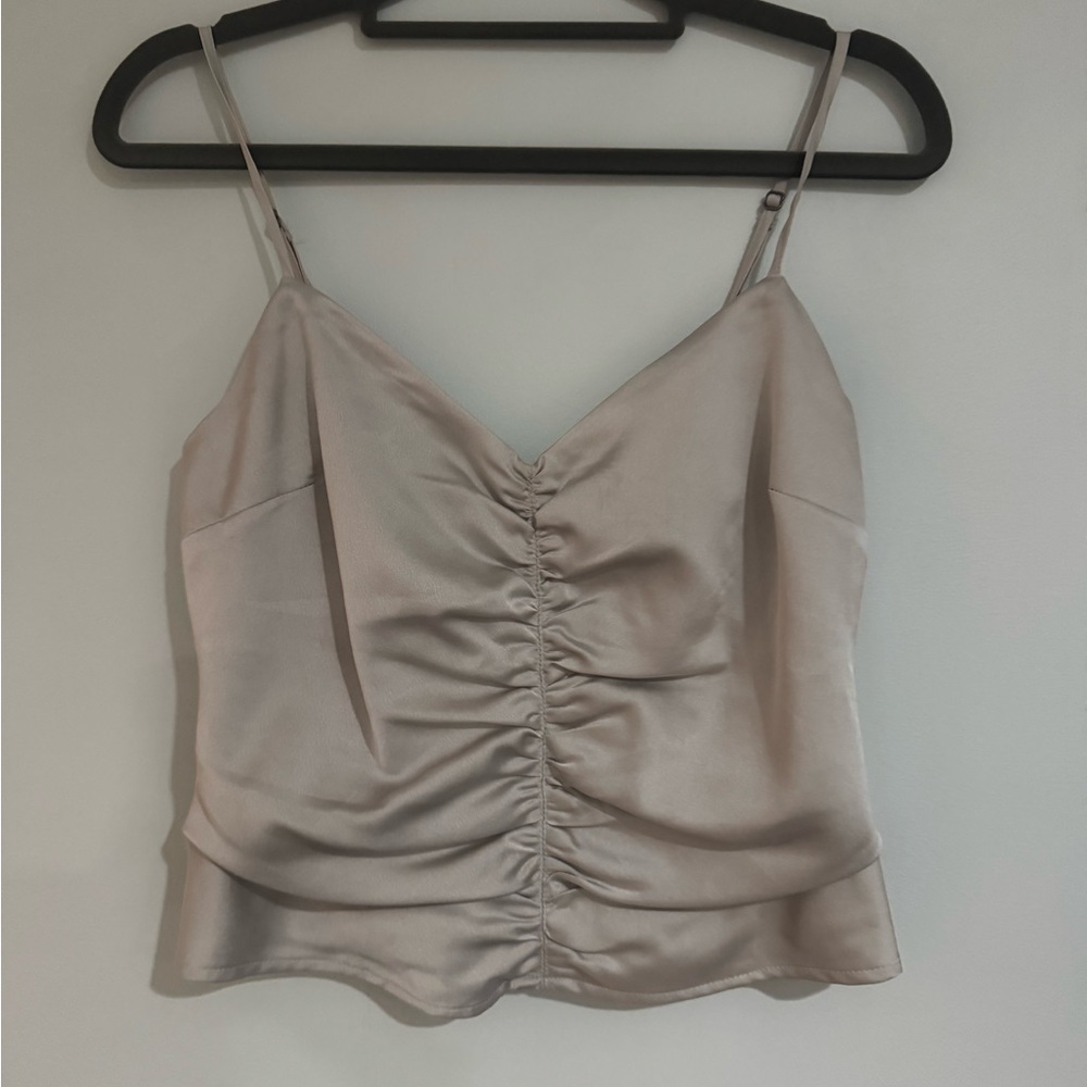 Abercrombie & Fitch Elegant Satin Ruched Camisole Top